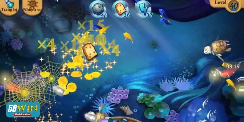 Game bắn cá ăn xu 58WIN mang tới không gian gần gũi và sống động.